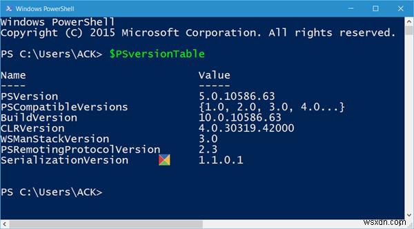 Cách kiểm tra phiên bản PowerShell trong Windows 11/10 