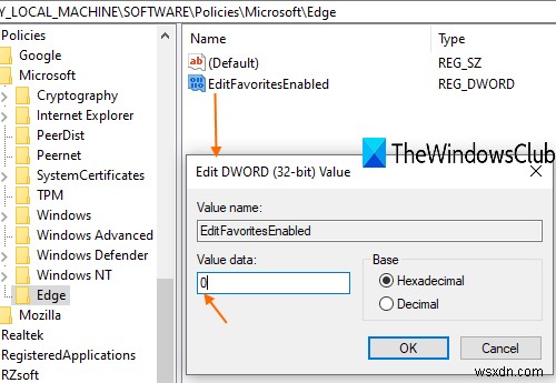 Cách ngăn các thay đổi đối với Mục ưa thích trên Microsoft Edge trên Windows 10 