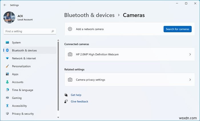 Cách thay đổi Webcam mặc định trong Windows 11/10 