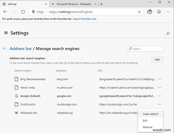 Cách thay đổi Công cụ tìm kiếm mặc định trong trình duyệt Microsoft Edge Chromium mới 