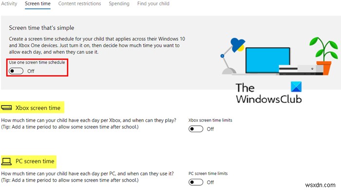 Giới hạn thời gian sử dụng màn hình an toàn cho gia đình không hoạt động trên Windows PC hoặc Xbox One 