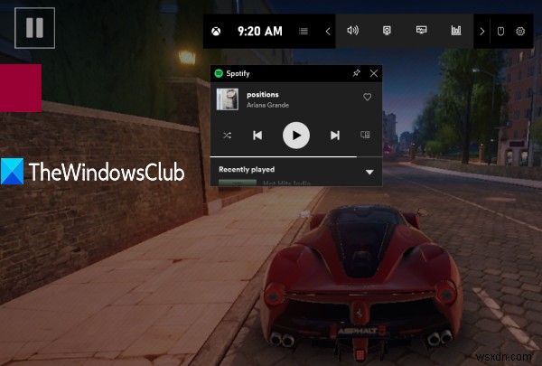 Cách sử dụng Spotify trong Trò chơi PC qua Xbox Game Bar trong Windows zpc 