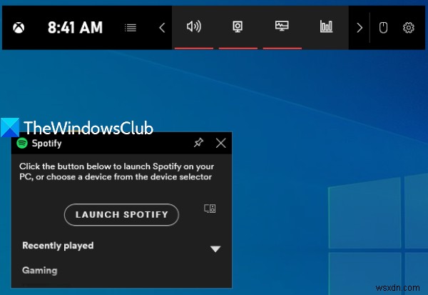 Cách sử dụng Spotify trong Trò chơi PC qua Xbox Game Bar trong Windows zpc 