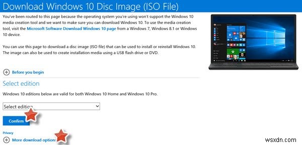 Tải xuống tệp ảnh đĩa ISO Windows 10 mới nhất trực tiếp từ Microsoft.com 