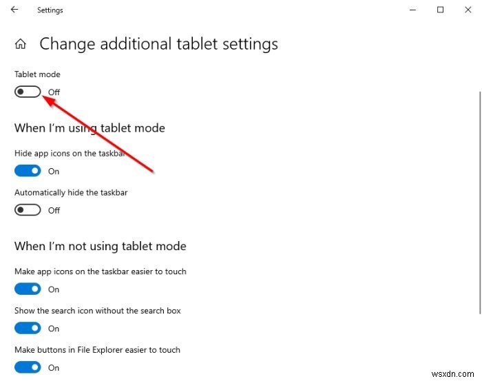 Cách bật hoặc tắt Chế độ máy tính bảng trong Windows 10 
