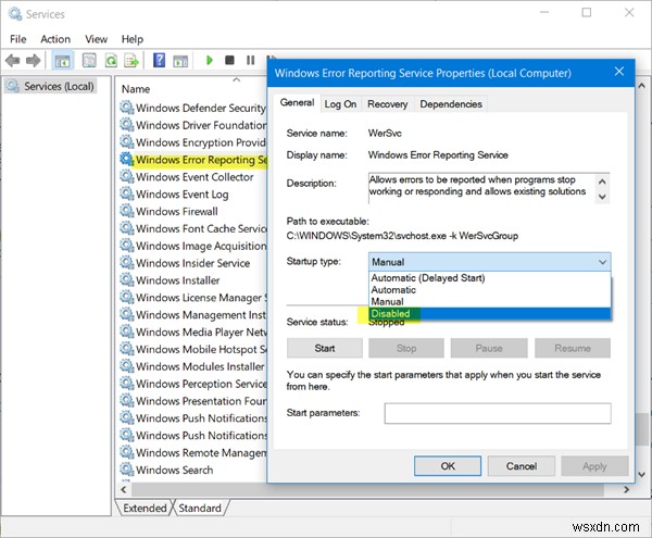 Dịch vụ báo cáo lỗi của Microsoft Windows trong Windows 11/10 