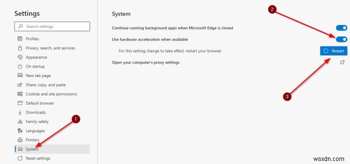 Cách bật hoặc tắt Tăng tốc phần cứng trong Microsoft Edge 