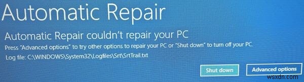 Tự động sửa chữa khởi động không thể sửa chữa PC của bạn trong Windows 11/10 