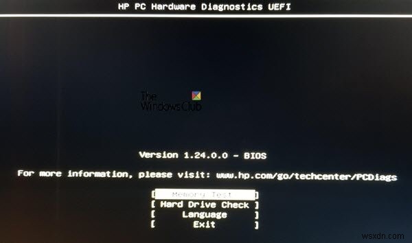 Sử dụng Chẩn đoán phần cứng HP PC UEFI trên Windows 11/10 