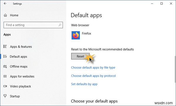 Hoàn tác hoặc đặt lại Luôn sử dụng ứng dụng này để mở tùy chọn tệp trong Windows 11/10 