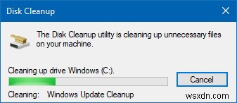 Disk Cleanup bị kẹt trên Windows Update Cleanup 