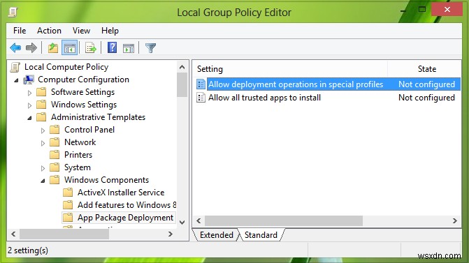 Cho phép hoạt động triển khai trên cấu hình đặc biệt trong Windows 10 