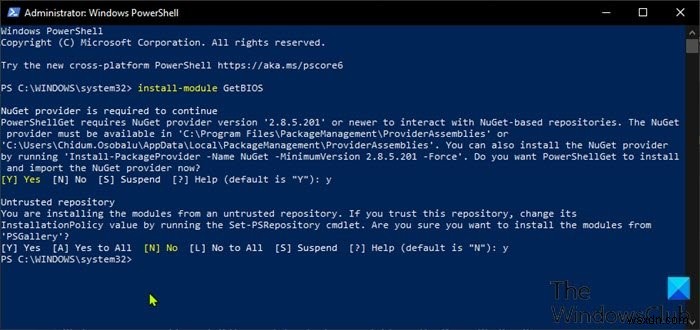 Cách liệt kê các cài đặt BIOS máy tính bằng mô-đun GetBIOS PowerShell 