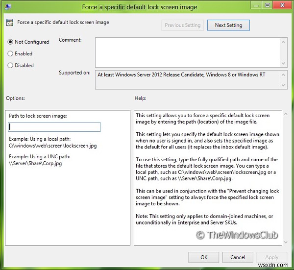 Ngăn người dùng thay đổi màn hình khóa trong Windows 11/10 