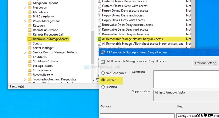 Cách vô hiệu hóa quyền truy cập và các lớp Lưu trữ có thể tháo rời trong Windows 10 
