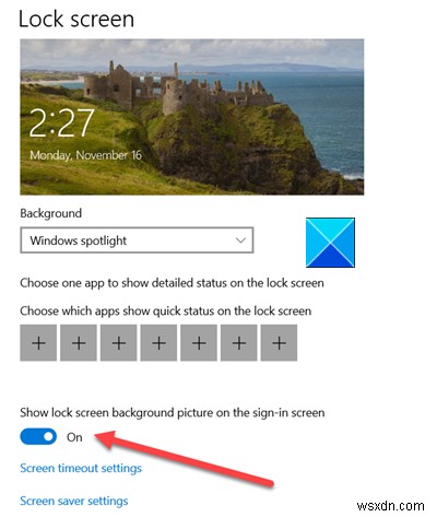 Bật hoặc tắt Hiển thị hình nền màn hình khóa trên màn hình đăng nhập trong Windows 10 
