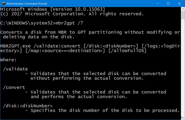 MBR2GPT không thể bật các đặc quyền sao lưu / khôi phục trên Windows 10 