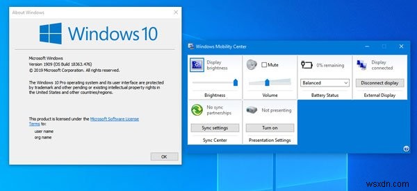 Cách bật Windows Mobility Center trên máy tính để bàn Windows 11/10 