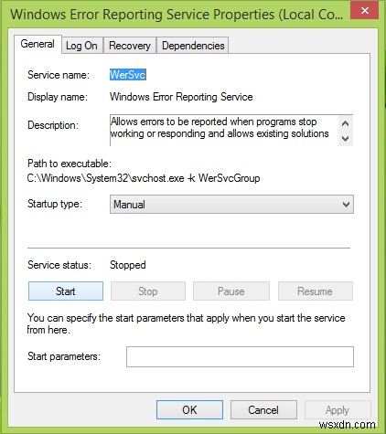 Khắc phục sự cố khi tải lên dịch vụ Báo cáo lỗi Windows 