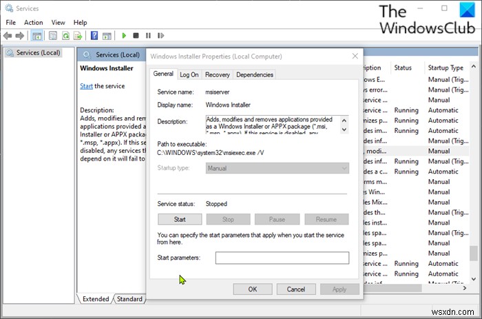 Cách bật hoặc tắt Windows Installer Service trên Windows 11/10 