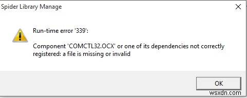 Sửa lỗi thiếu tệp Comctl32.ocx, đăng ký không chính xác hoặc lỗi không hợp lệ 