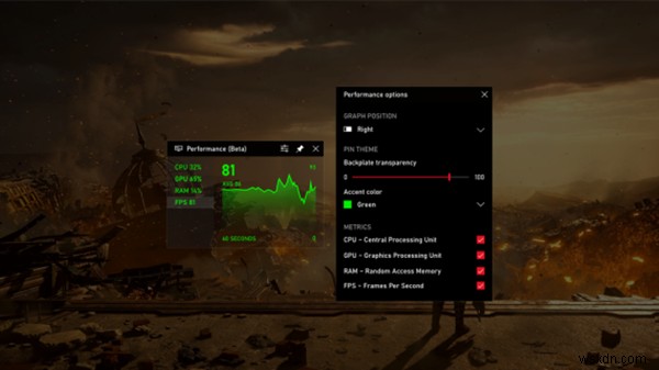 Bật và sử dụng bộ đếm Khung hình trên giây (FPS) trong Xbox Game Bar trên Windows 11/10 