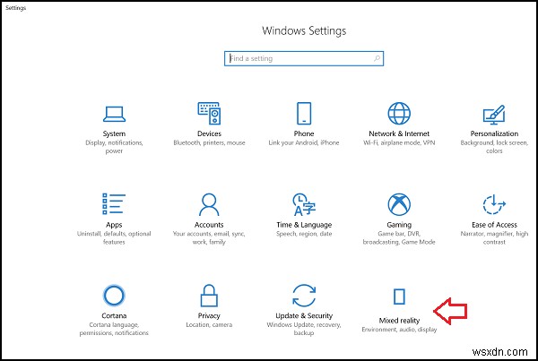 Bật, Tắt, Gỡ cài đặt cài đặt Thực tế hỗn hợp &kết nối Micrô trên máy tính để bàn trong Windows 10 