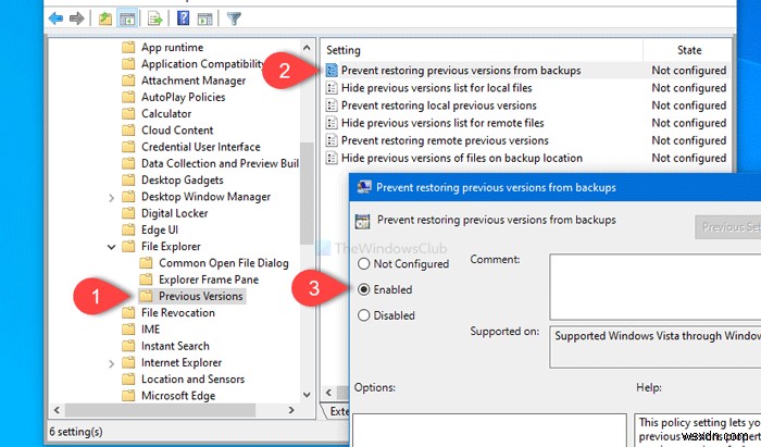 Cách ngăn khôi phục các phiên bản trước của tệp từ bản sao lưu trong Windows 10 