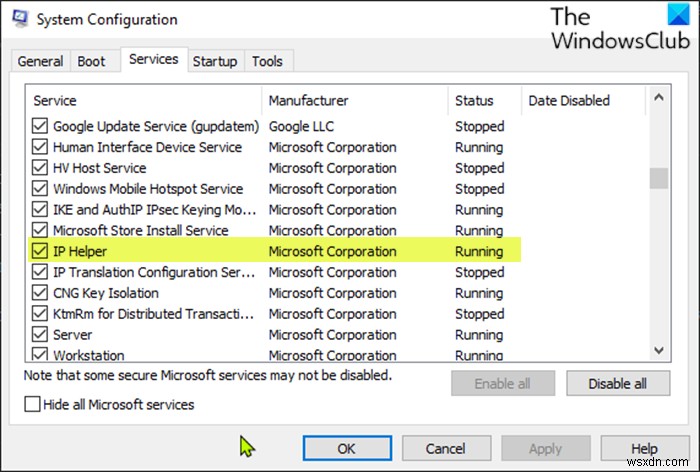 Cách bật hoặc tắt Dịch vụ Trình trợ giúp IP trong Windows 10 