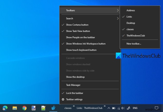 Cách sao lưu và khôi phục Thanh công cụ Taskbar trong Windows 10 