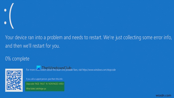 Khắc phục lỗi màn hình xanh aksfridge.sys trong Windows 10 