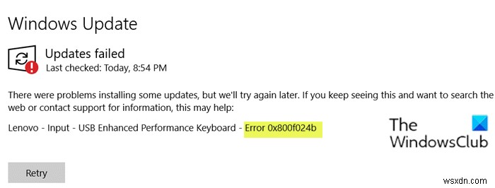 Sửa lỗi Windows Update 0x800f024b trên Windows 10 