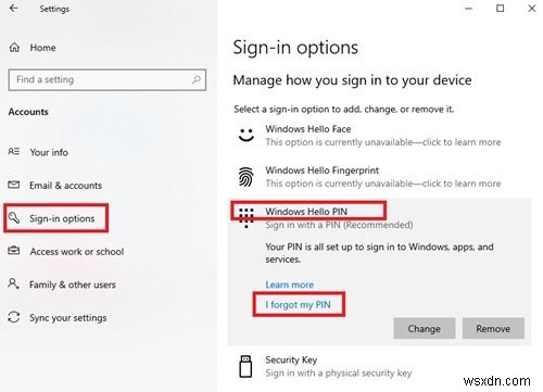 Cách đặt lại hoặc thay đổi mã PIN Windows 10 