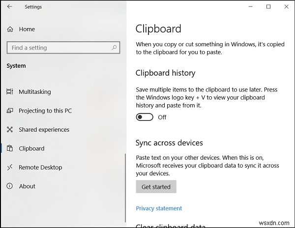 Cloud Clipboard không hoạt động hoặc không đồng bộ hóa trong Windows 10 
