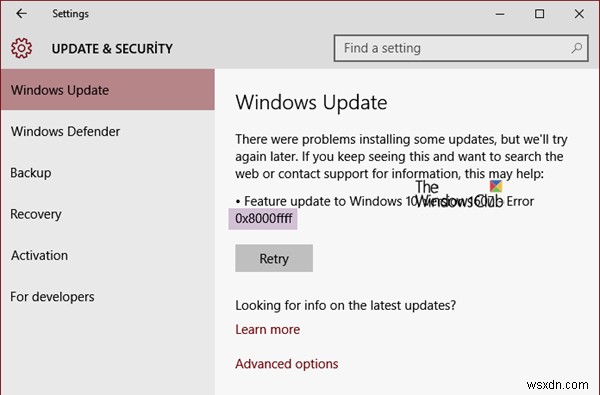 Sửa lỗi Microsoft Store hoặc Windows Update Error 0x8000FFFF 