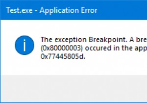 Đã đạt đến Điểm ngắt ngoại lệ, Lỗi 0x80000003 