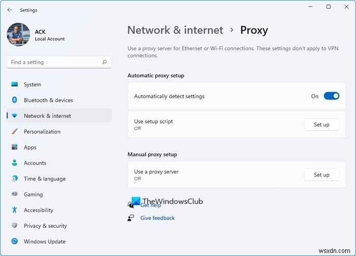 Cách tắt Proxy hoặc Ngăn thay đổi cài đặt Proxy trong Windows 11/10 