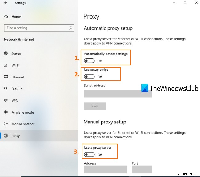 Cách tắt Proxy hoặc Ngăn thay đổi cài đặt Proxy trong Windows 11/10 
