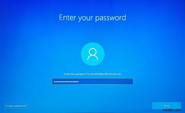 Đặt lại Quên mật khẩu Tài khoản Microsoft từ Màn hình Đăng nhập trong Windows 11/10 