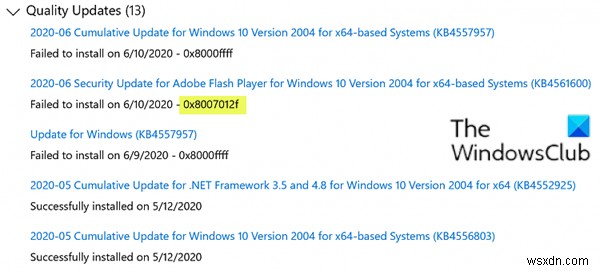 Sửa lỗi Windows Update 0x8007012f trên Windows 10 
