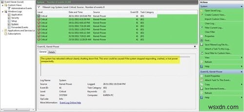 Lỗi Kernel-Power Event ID 41, Hệ thống đã khởi động lại mà không tắt hoàn toàn 