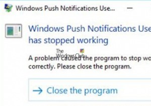 Dịch vụ Người dùng Thông báo Đẩy của Windows đã ngừng hoạt động 