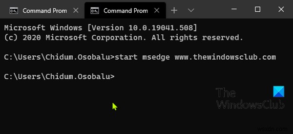 Cách mở trình duyệt Edge bằng Command Prompt trên Windows 10 