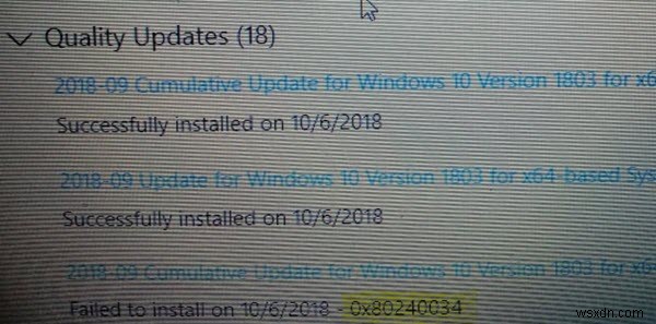 Sửa lỗi Windows Update không cài đặt được lỗi 0x80240034 