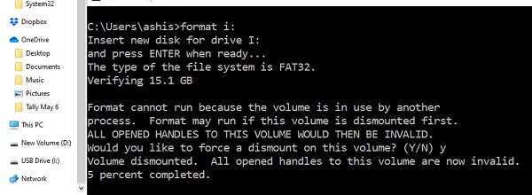 Cách định dạng USB Pen Drive bằng Command Prompt trong Windows 11/10 