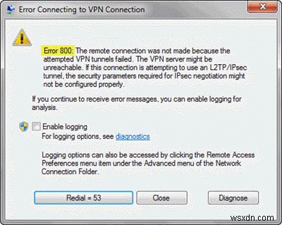 Cách sửa lỗi VPN 800 trên Windows 11/10 