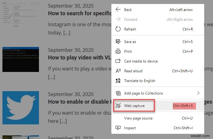 Cách sử dụng Web Capture trong Microsoft Edge trên Windows 10 