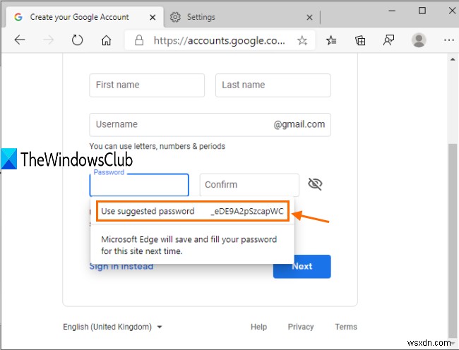 Cách tắt hoặc bật mật khẩu được đề xuất trong trình duyệt Edge trong Windows 10 
