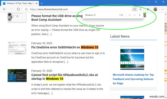 Cách tìm kiếm một từ trên trang web trong bất kỳ trình duyệt nào trên Windows 11/10 