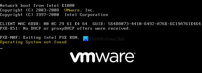 Sửa lỗi hệ điều hành VMware không tìm thấy Boot 